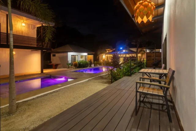 Pool view at night